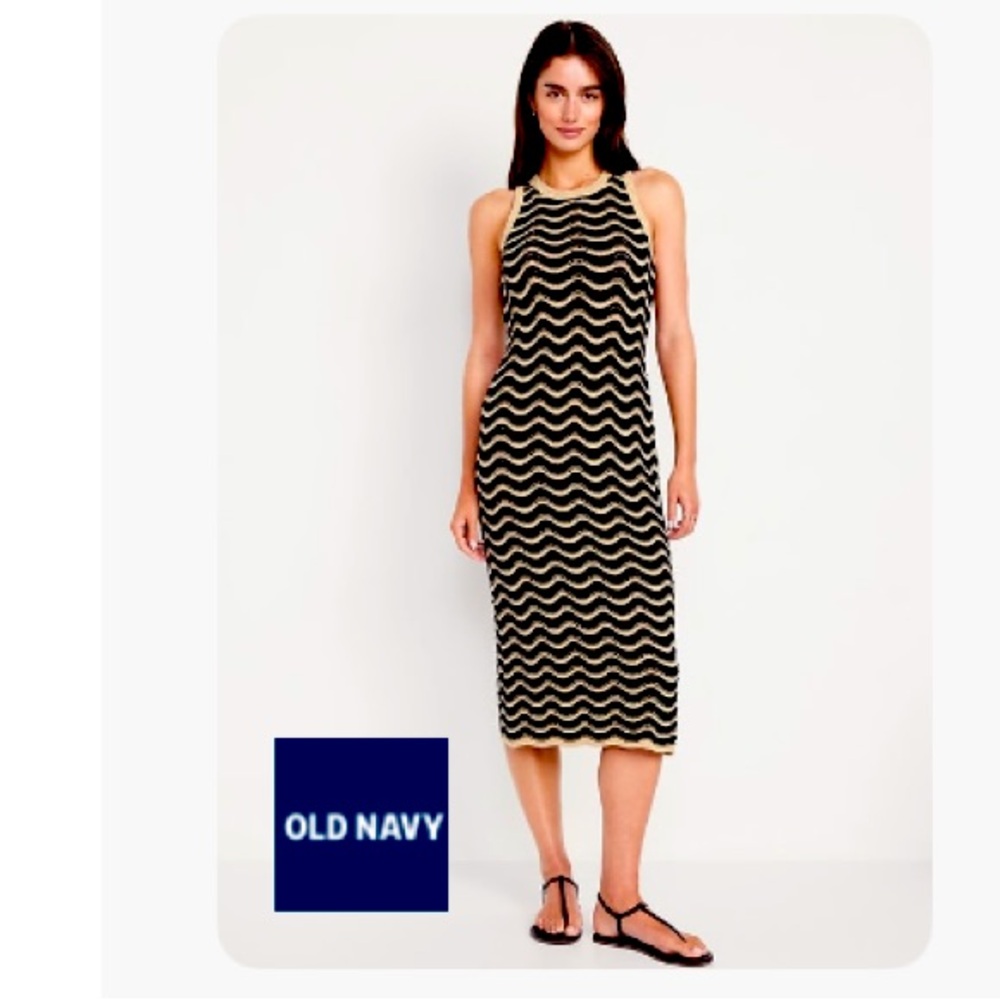 NWT Old Navy Sleeveless Pointelle-Knit Midi Dress 3x